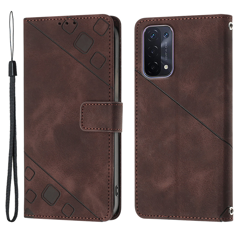 PT005 YB Imprinting Series-6 PU Leather Case for Oppo A54 5G A74 5G A93 5G Wallet Stand Skin Touch Protective Cover PT005 YB Imprinting Series-6 PU Leather Case for Oppo A54 5G A74 5G A93 5G Wallet Stand Skin Touch Protective Cover